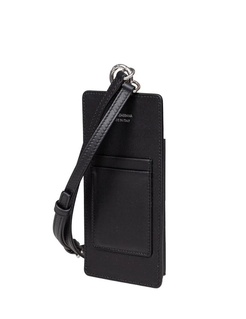 Dolce & Gabbana Dolce & Gabbana Calfskin Cell Phone Holder With Dolce&Amp;Gabbana Milano Logo Print 2