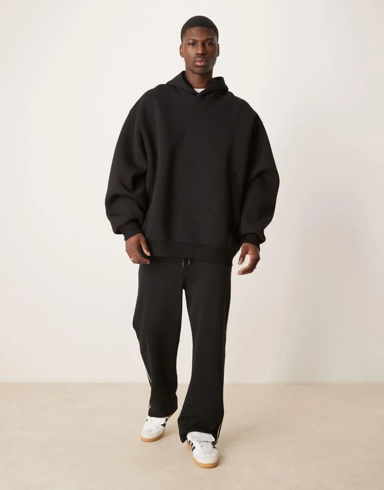 ASOS ASOS DESIGN oversized boxy heavyweight scuba hoodie in black 3