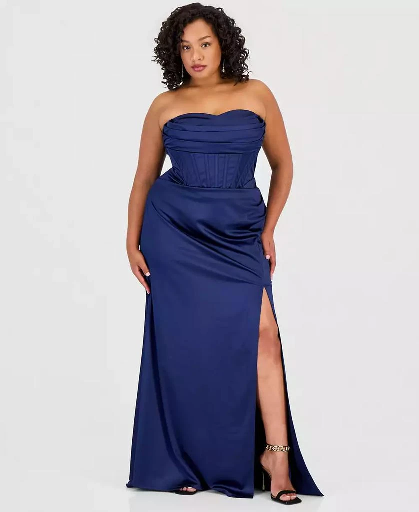 KATIA RAE Trendy Plus Size Sweetheart-Neck Corset Gown