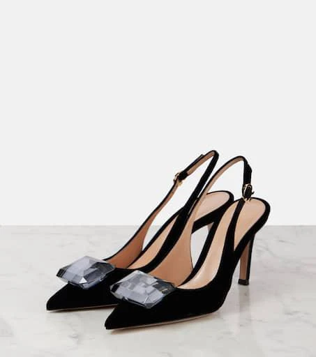 Gianvito Rossi Jaipur 85 velvet slingback pumps 4