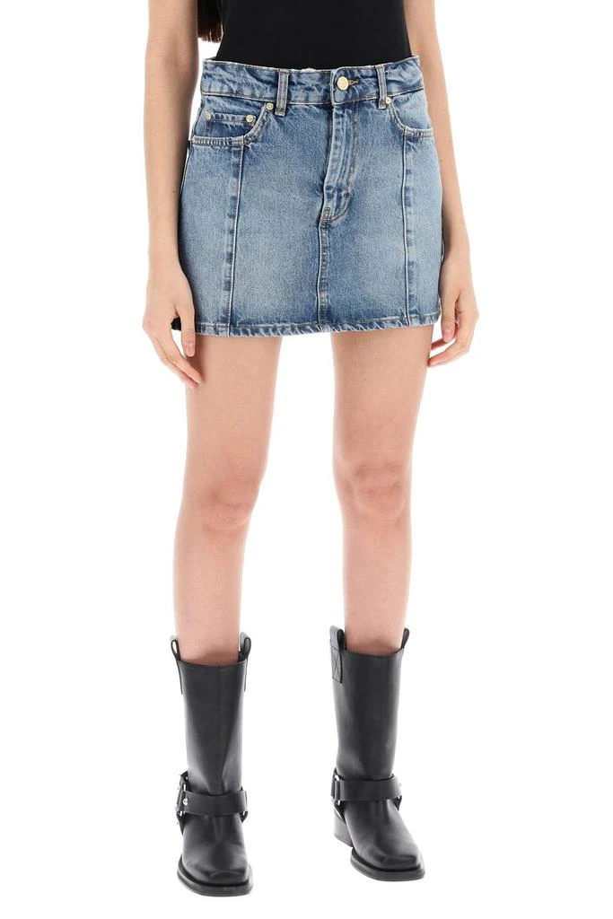 Ganni Ganni Sparkle Logo Denim Mini Skirt 2