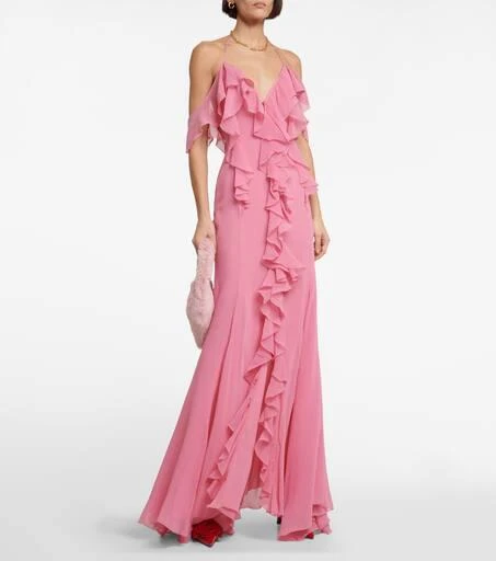 BLUMARINE Ruffle cotton and silk maxi dress 2