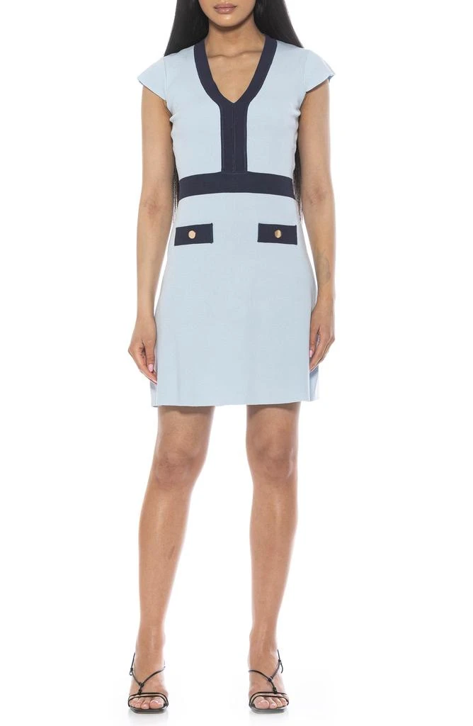 ALEXIA ADMOR Rhea Contrast Detail Knit Dress 1