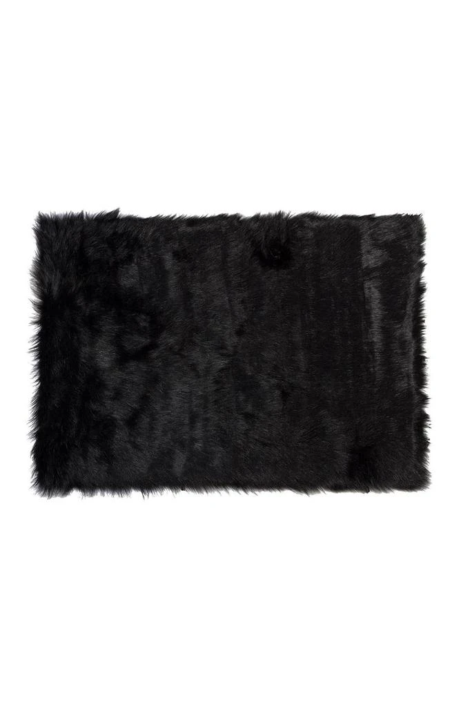 LUXE Faux Fur Hudson 5' X 8' Rectangular Throw - Black 1