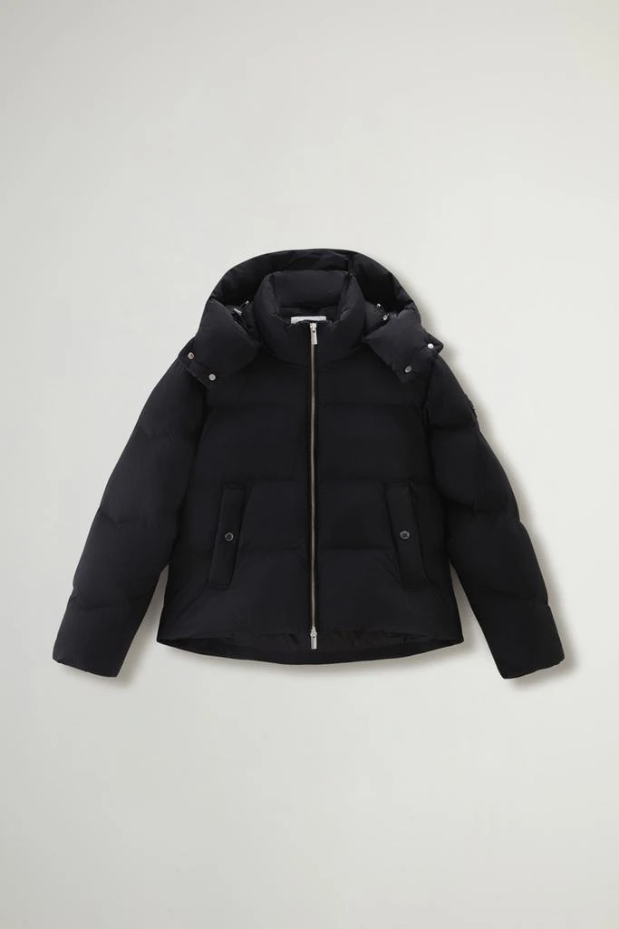 Woolrich Short Alsea Down Jacket in Stretch Nylon with Detachable Hood - Women - Black 5
