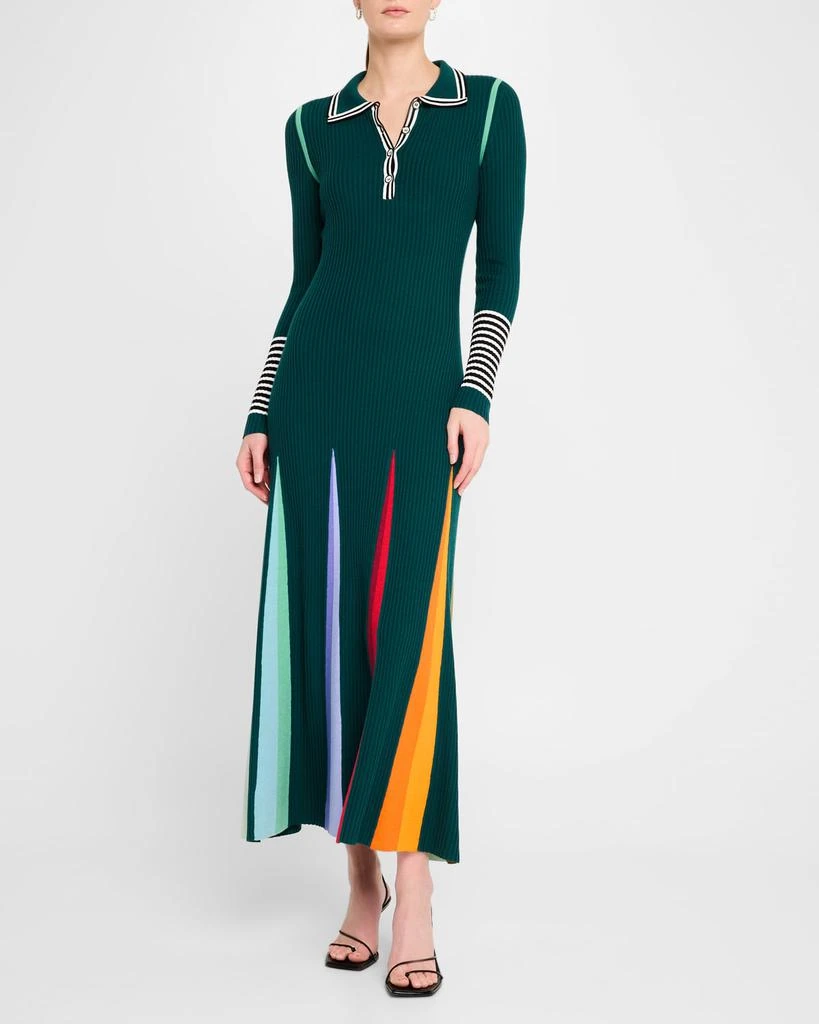 Shop Multicolor Godet-Skirt Rib Maxi Polo Dress on Sale at BeyondStyle   Get 70% Off Multicolor Godet-Skirt Rib Maxi Polo Dress with Limited-Time  Flash Deals, Exclusive Discounts, and Special Offers. Enjoy Unbeatable