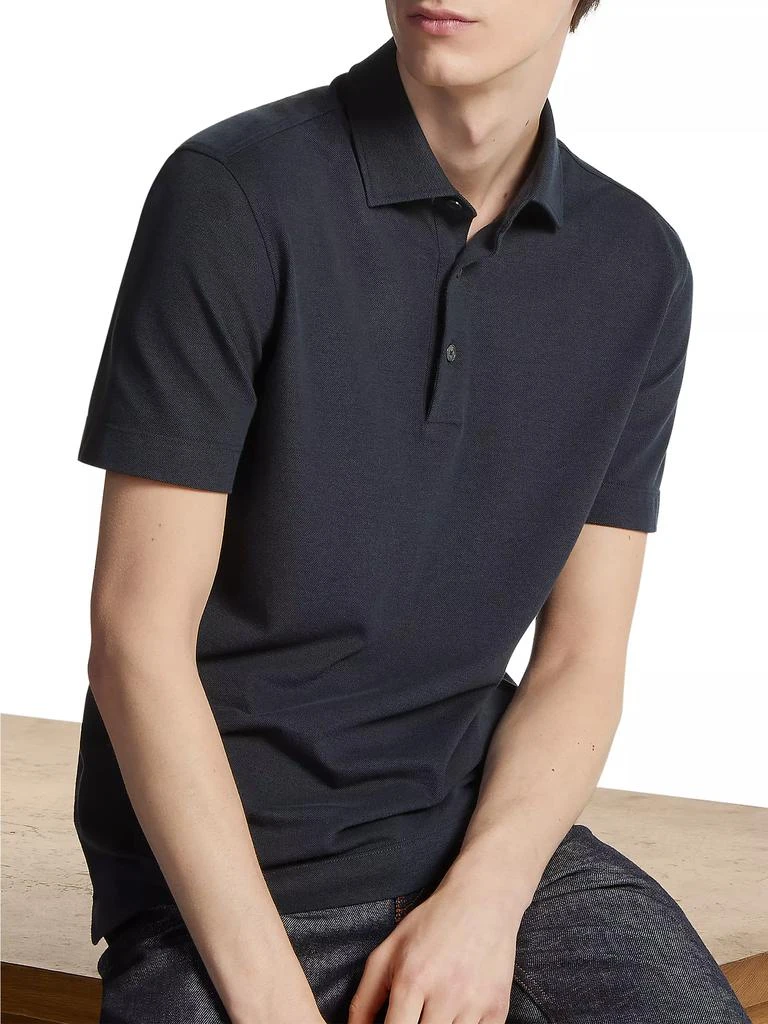 Zegna Cotton and Silk Polo Shirt 4