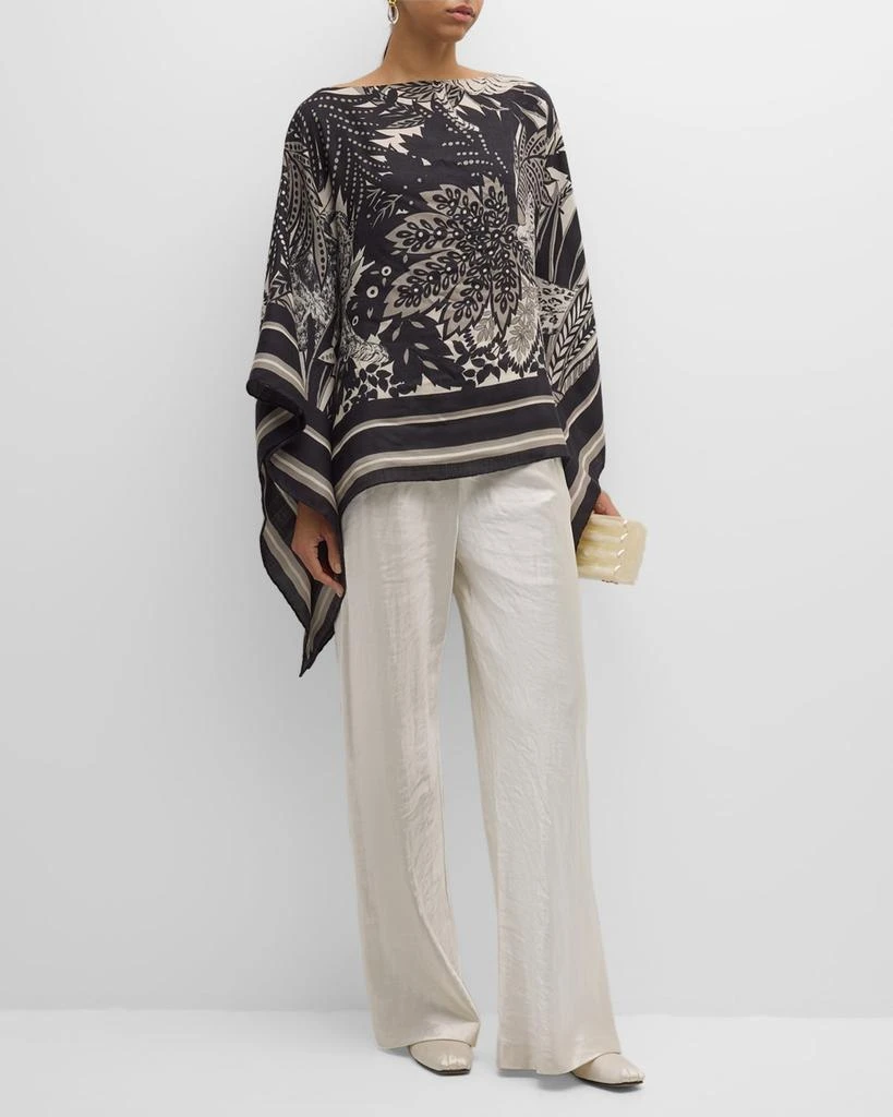 Rani Arabella Amazonia Black Print Cashmere-Blend Poncho 3