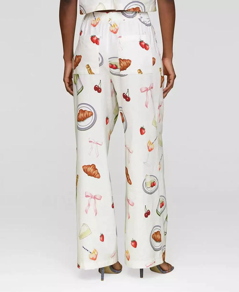 Avec Les Filles Women's Printed High-Rise Wide-Leg Pants 2