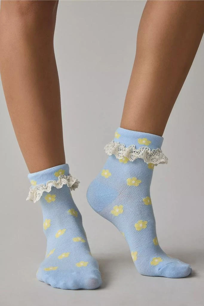Urban Outfitters Printed Ruffle Foldover Sock 2