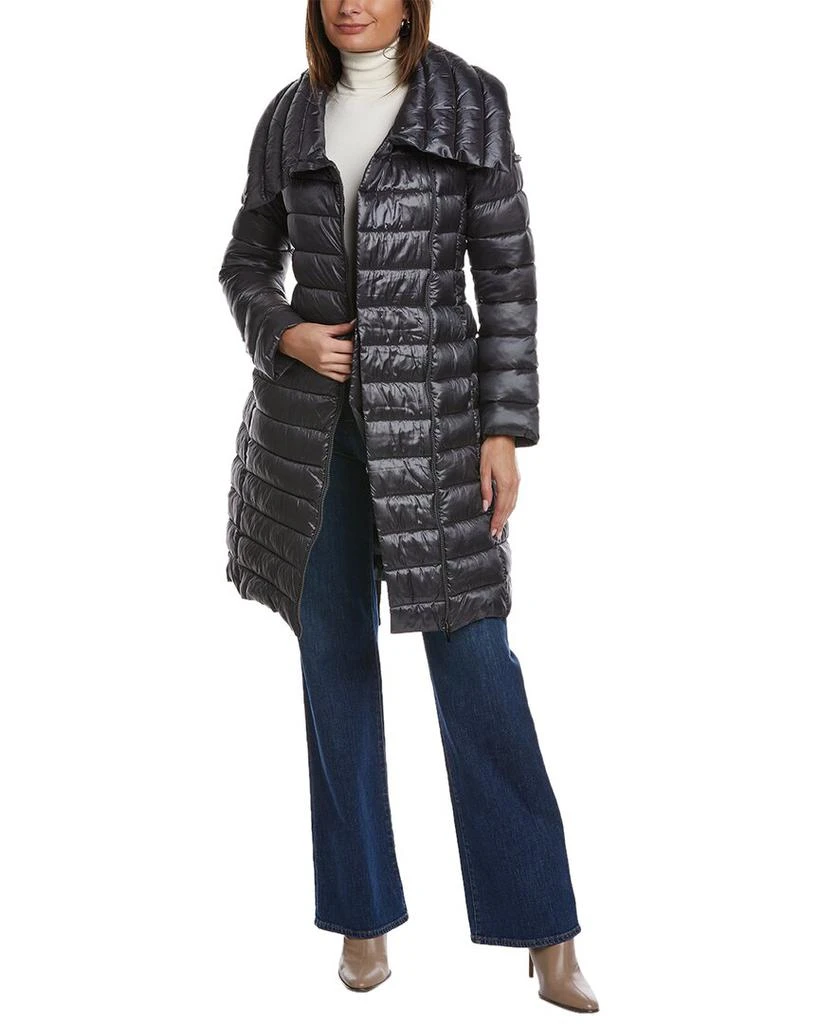 Via Spiga Asymmetrical Belted Puffer Coat 1