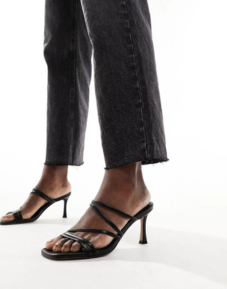 ASOS ASOS DESIGN Hayes strappy mid sandal heeled mules in black 3