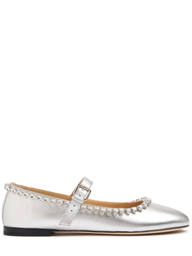 MACH & MACH 10mm Audrey Metallic Leather Mary Janes