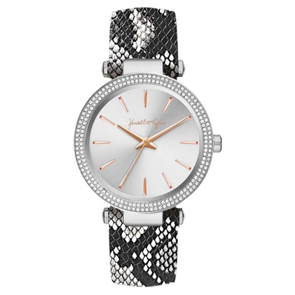 Kendall + Kylie Women's Black and White Snakeskin Stainless Steel Strap Analog Watch