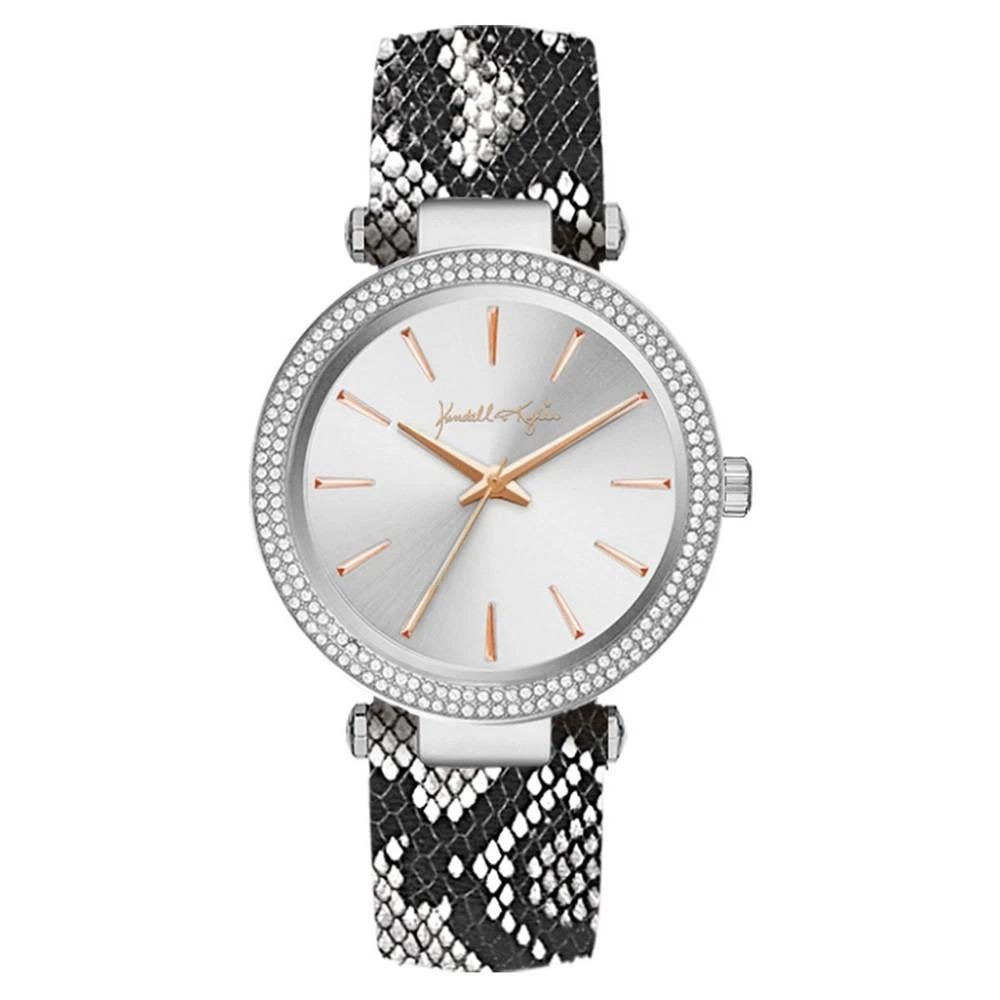 Kendall + Kylie Women's Black and White Snakeskin Stainless Steel Strap Analog Watch 1