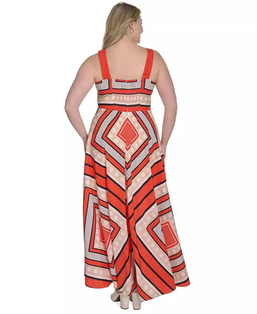 Eliza J Plus Size Printed Square-Neck Maxi Dress 5