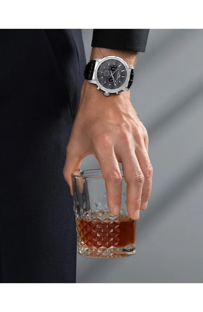 Porsamo Bleu NYC Chronograph Leather Strap Watch, 38mm 2