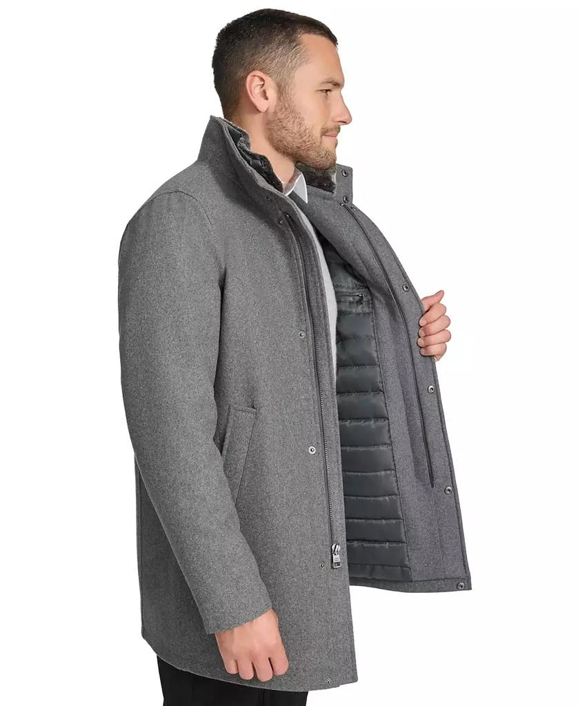 Calvin Klein Men's Urban Walker Coat with Detachable Faux Rabbit Fur at Interior Collar 3