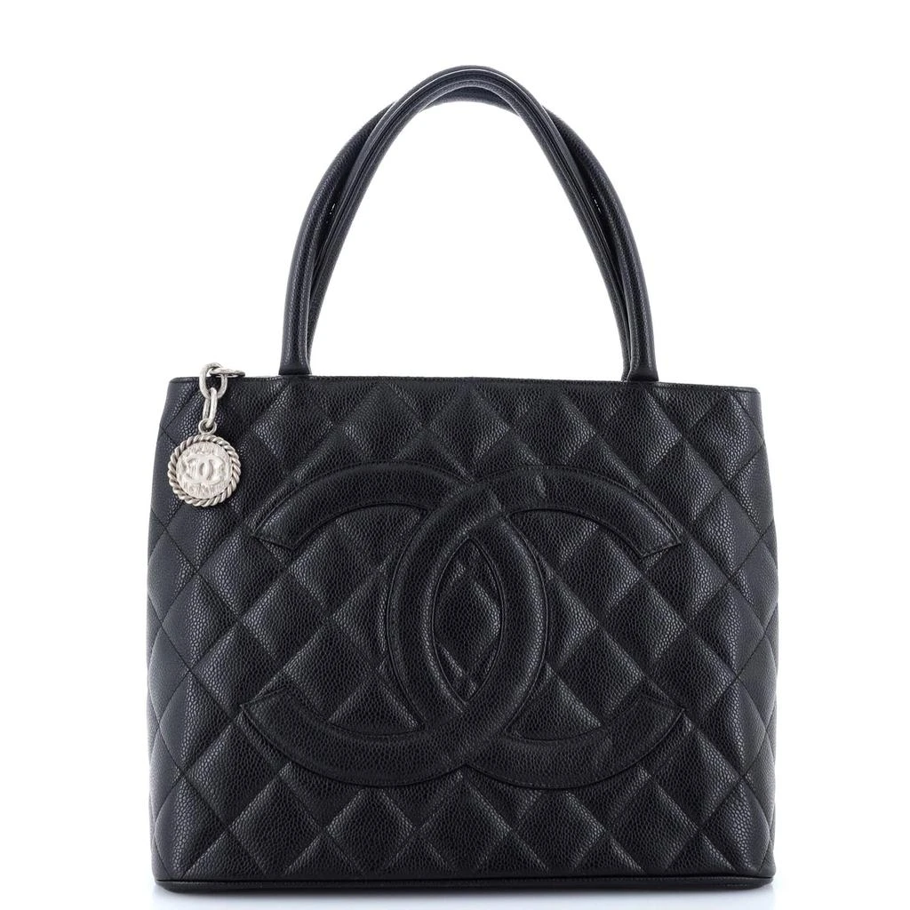 Chanel Medallion Tote Quilted Caviar 1