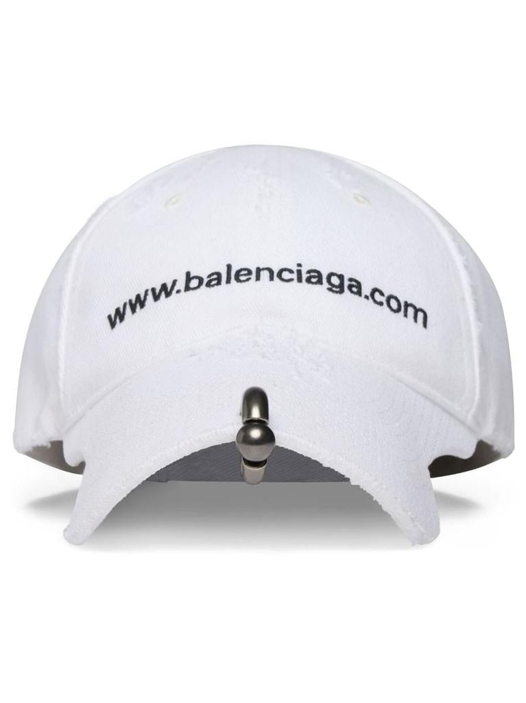 Balenciaga White 'Bal.com' Piercing Cap - Hats - Compare