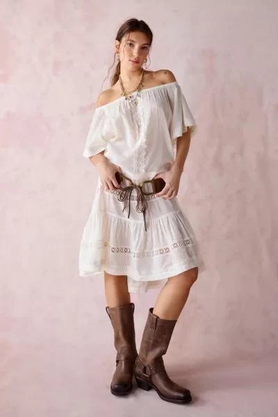 Urban Outfitters UO Lorelai Sheer Lace Off-The-Shoulder Midi Dress 1