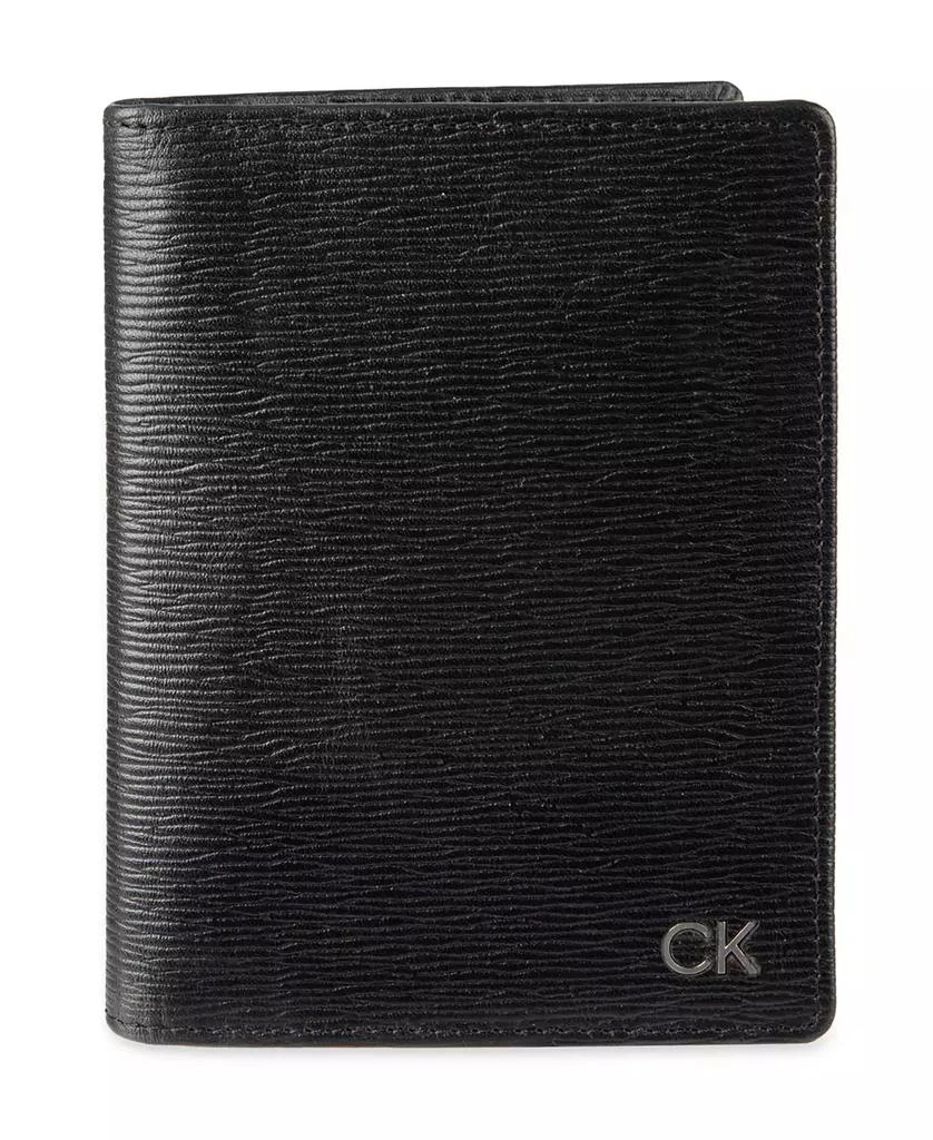 Calvin Klein Men's Leather Passport Wallet with Airtag Holder Luggage Tag, 2-Piece Set 2