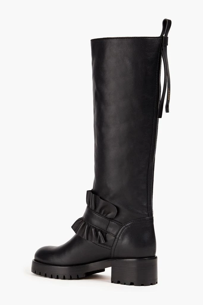 RED Valentino Ruffled leather knee boots 3