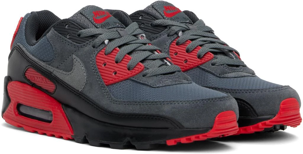 NIKE Gray & Red Air Max 90 Sneakers 4