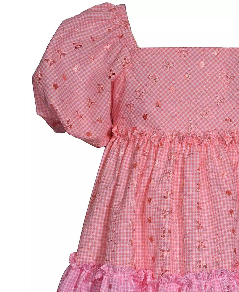Bonnie Jean Toddler Girls 2-Piece Tiered Eyelet Dress and Matching Hat Set 3