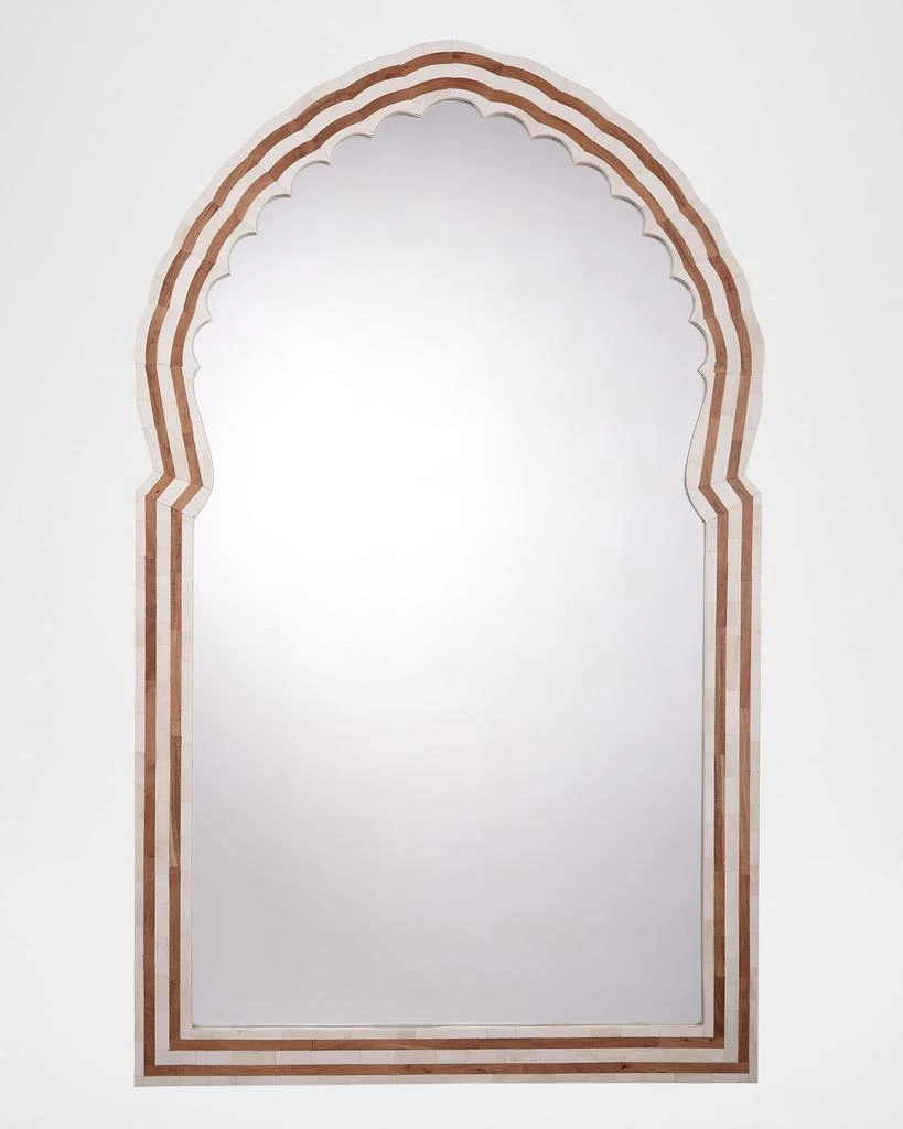 Jamie Young Bardot 60" Bone & Wood Wall Mirror 1