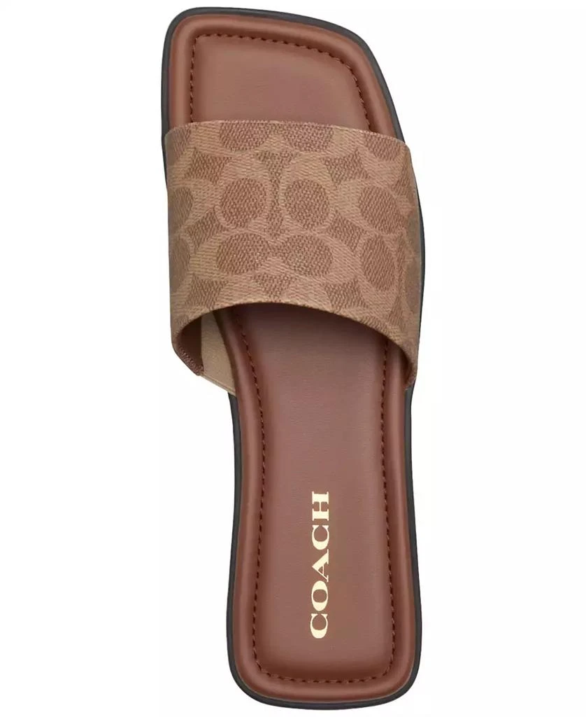 COACH Women's Florence "C" Lug-Sole Slip-On Slide Flat Sandals 4