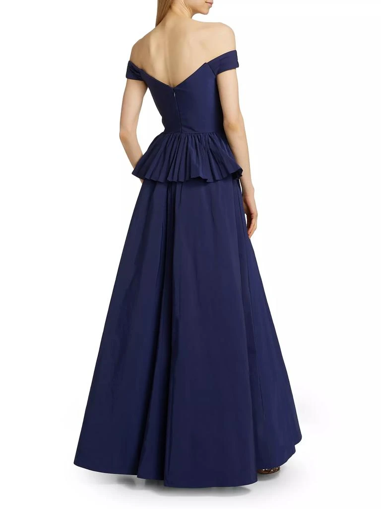 MARCHESA Off-the-Shoulder Peplum Ball Gown 5