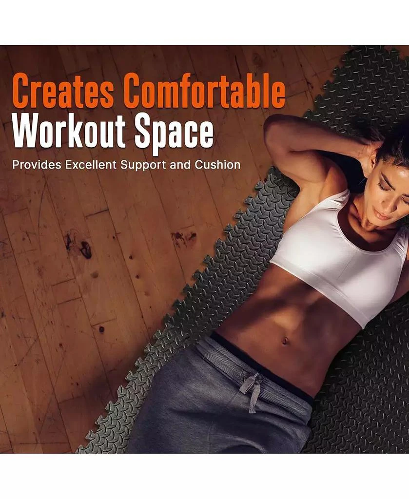 SQUATZ 6-Piece Puzzle Exercise Mat, EVA Foam Tiles, Black 3