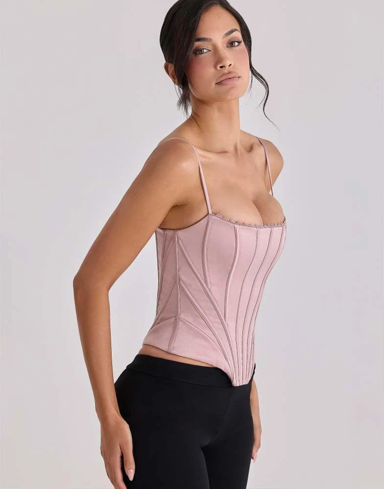 House of CB House of CB Cadie blush pink satin corset top in blush pink 3