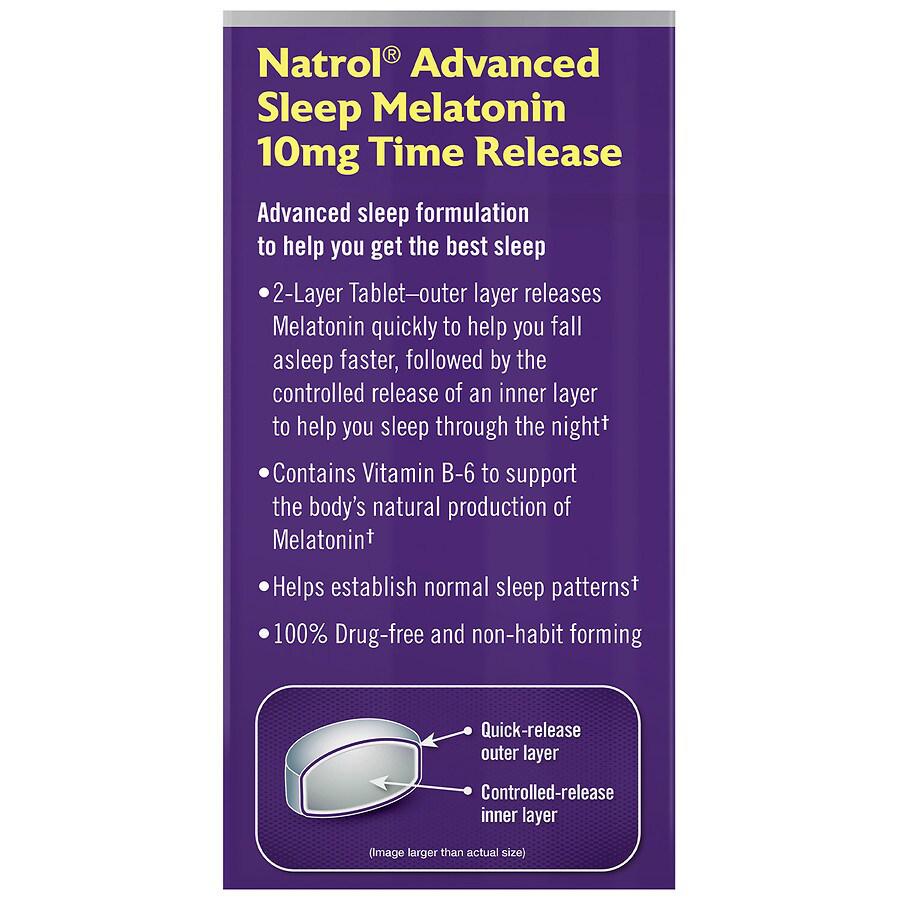 Natrol Advanced Sleep Melatonin 10 mg Time-Release Tablets