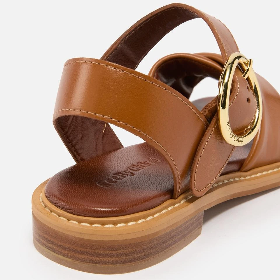 See by Chloé SEE BY CHLOÉ WOMEN'S LYNA LEATHER FLAT SANDALS 4