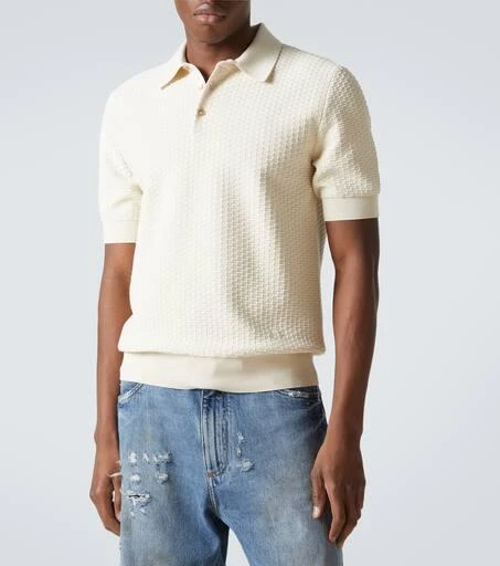Dolce 
Gabbana DG knitted cotton polo shirt 3
