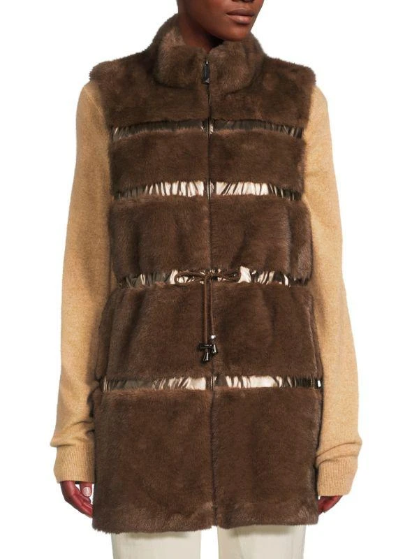 BELLE FARE Faux Fur Longline Vest 1