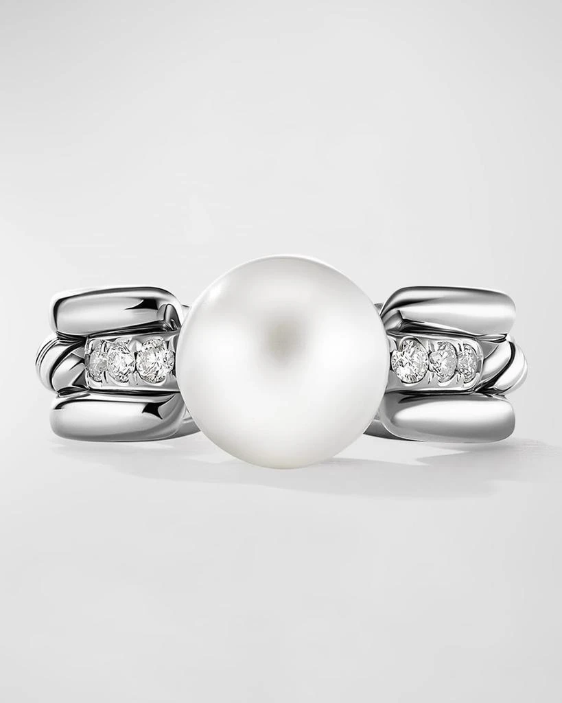 David Yurman DY Madison Pearl Ring with Diamonds in Silver, 7.5mm 3