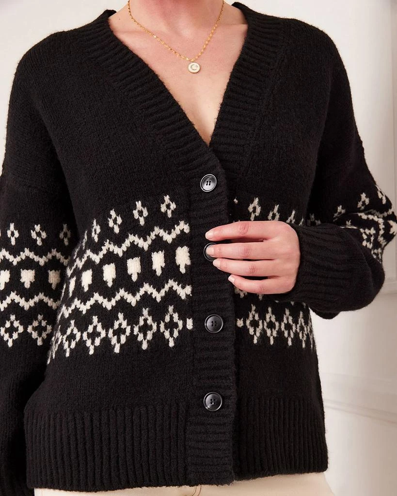 Karen Kane Jacquard Sweater Cardigan 6