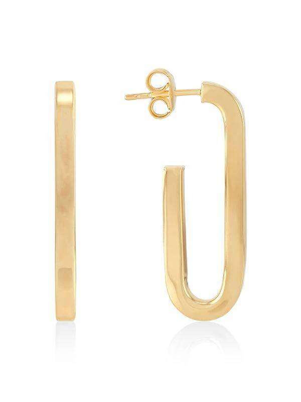 Saks Fifth Avenue 18K Goldplated Sterling Silver Three-Quarter Hoop Earrings 1