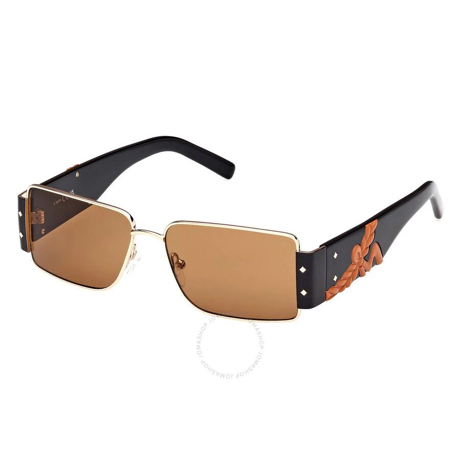 NEW!! MCM MW0012 32J Gold and Black Frame Sunglasses with Roviex Lenses MCM Roviex Rectangular Unisex Sunglasses MW0012 32J 55  main image 2