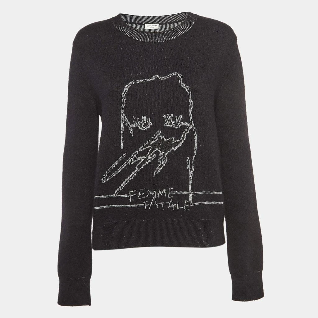 Yves Saint Laurent Saint Laurent Black/Metallic Femme Fatale Wool Blend Sweater L 1