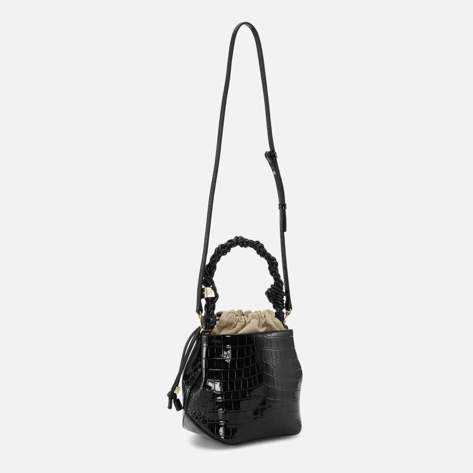 Ganni Ganni Bou Leather-Blend Croc-Effect Bucket Bag 2