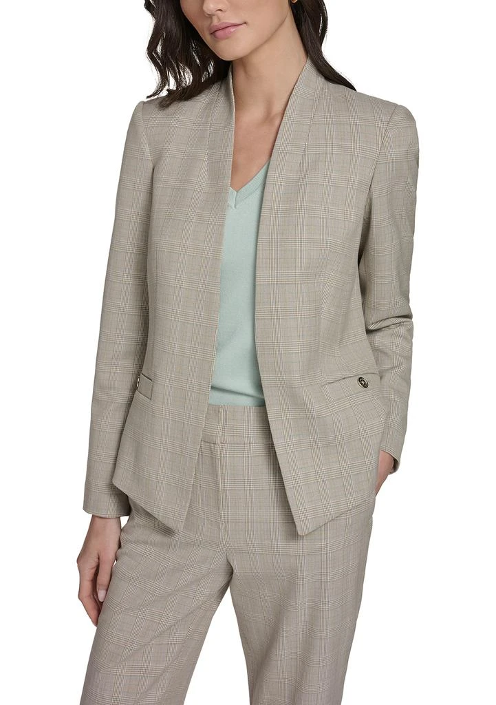 Tommy Hilfiger Women
s Plaid Open Front Blazer