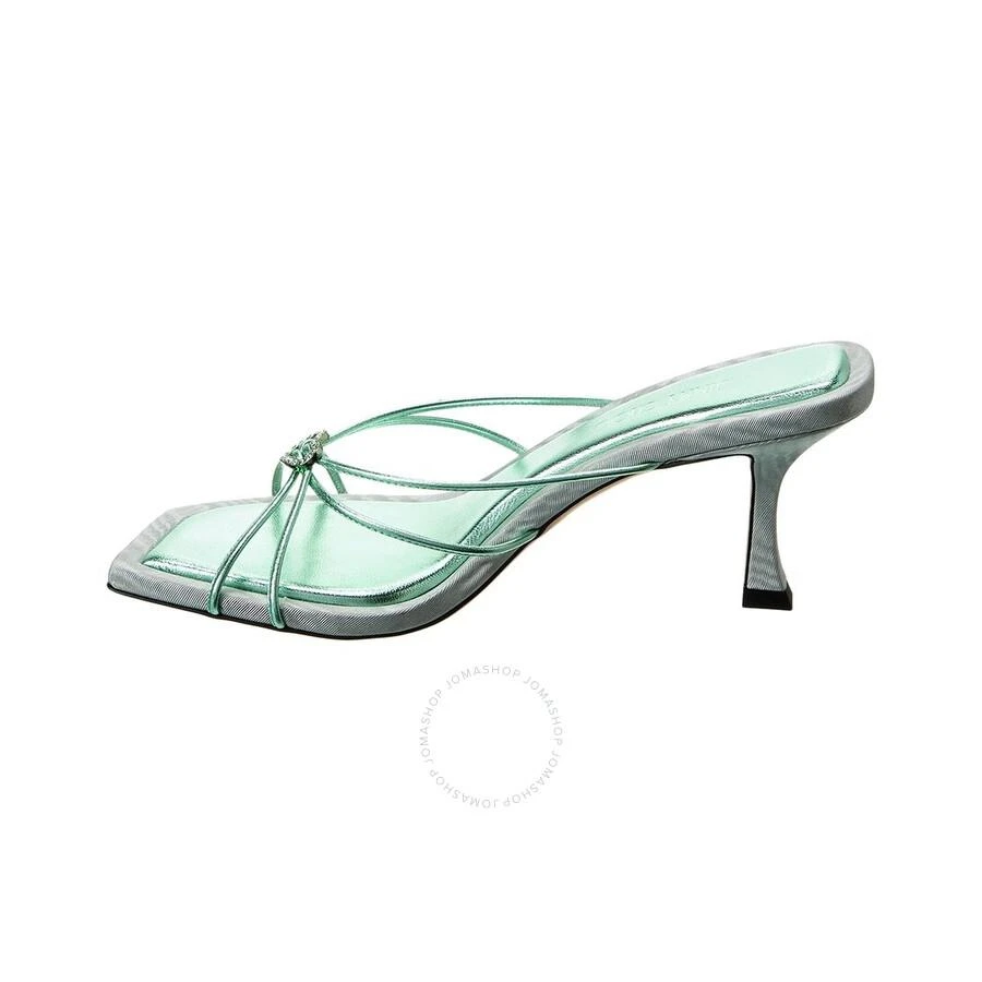 Jimmy Choo Indiya 70 Leather Mule In Smoke Green 2