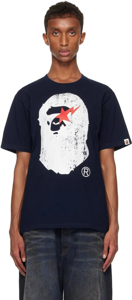 Bape Navy Ape Head T-shirt 1