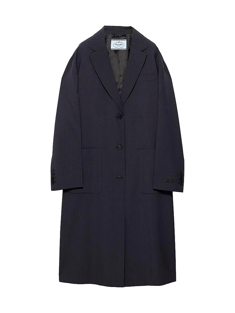 Prada Single-Breasted Light Wool Coat