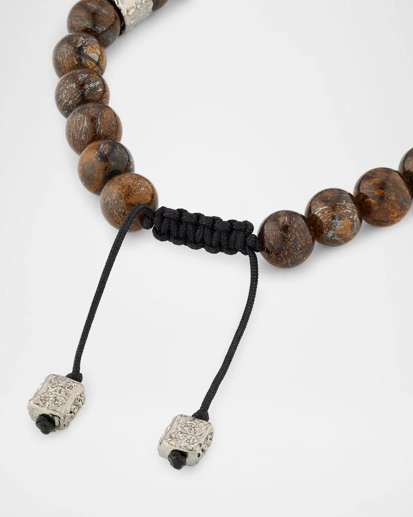 Armenta Men's Bronzite Beaded Bracelet with Sterling Silver, 8mm 3
