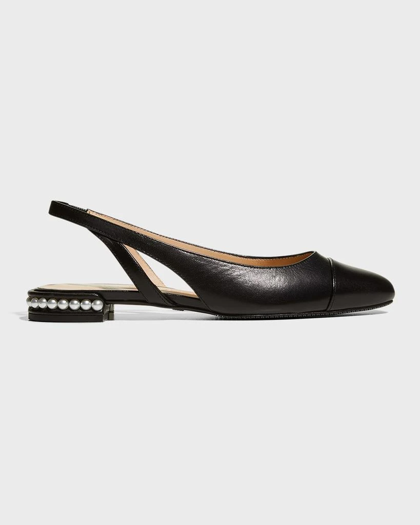 Stuart Weitzman Lambskin Pearly Slingback Ballerina Flats 1